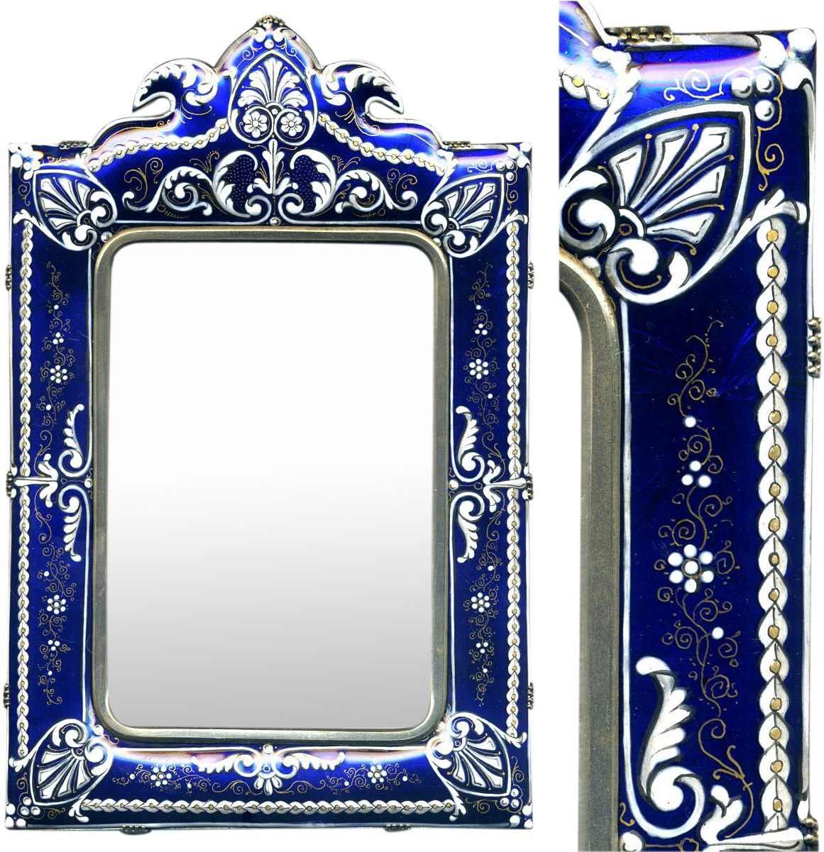 Ornate Blueand Silver Frame PNG