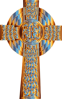 Ornate Celtic Cross Design PNG