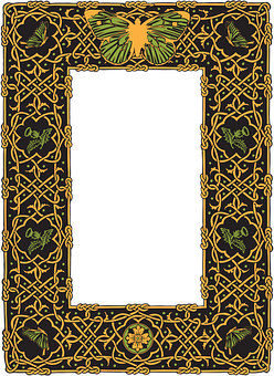 Ornate Celtic Style Frame PNG