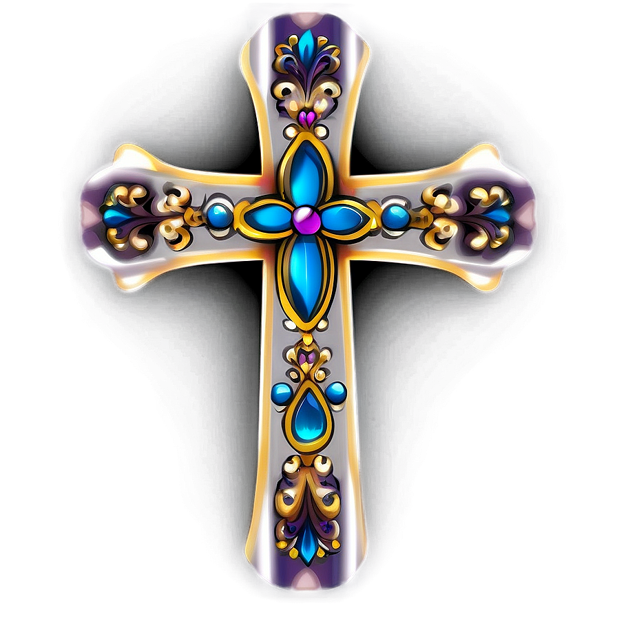 Ornate Cross Pattern Png 04302024 PNG