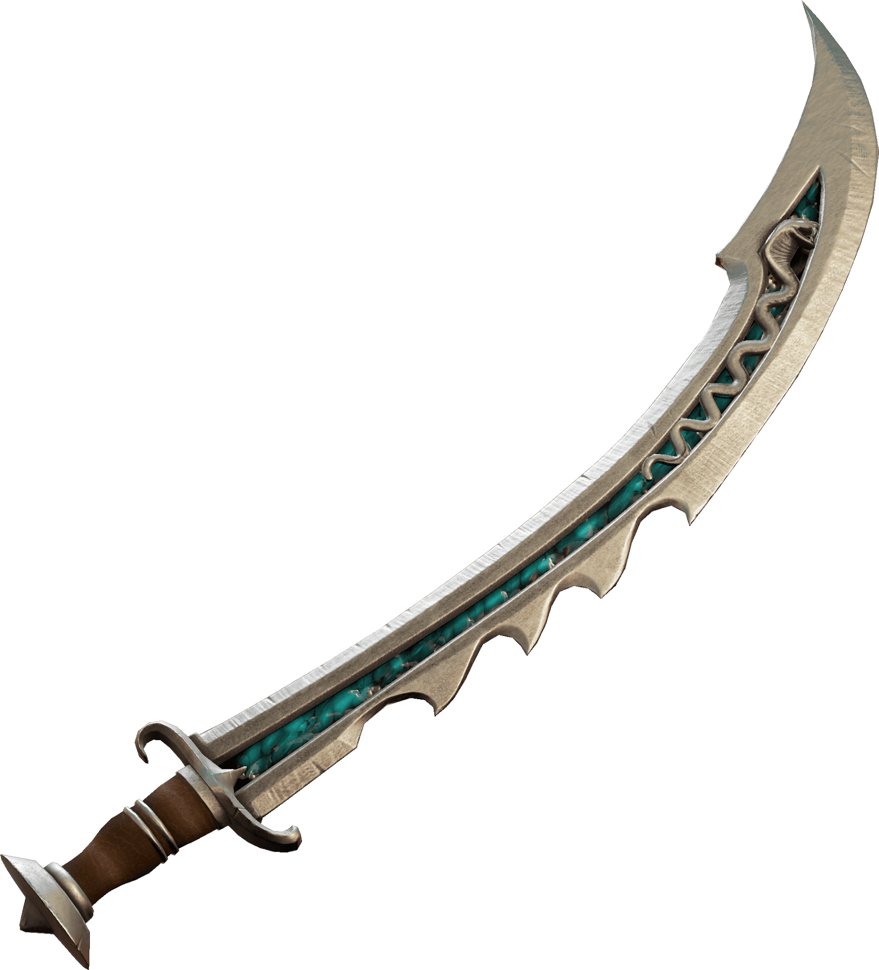 Ornate Curved Sword.png PNG