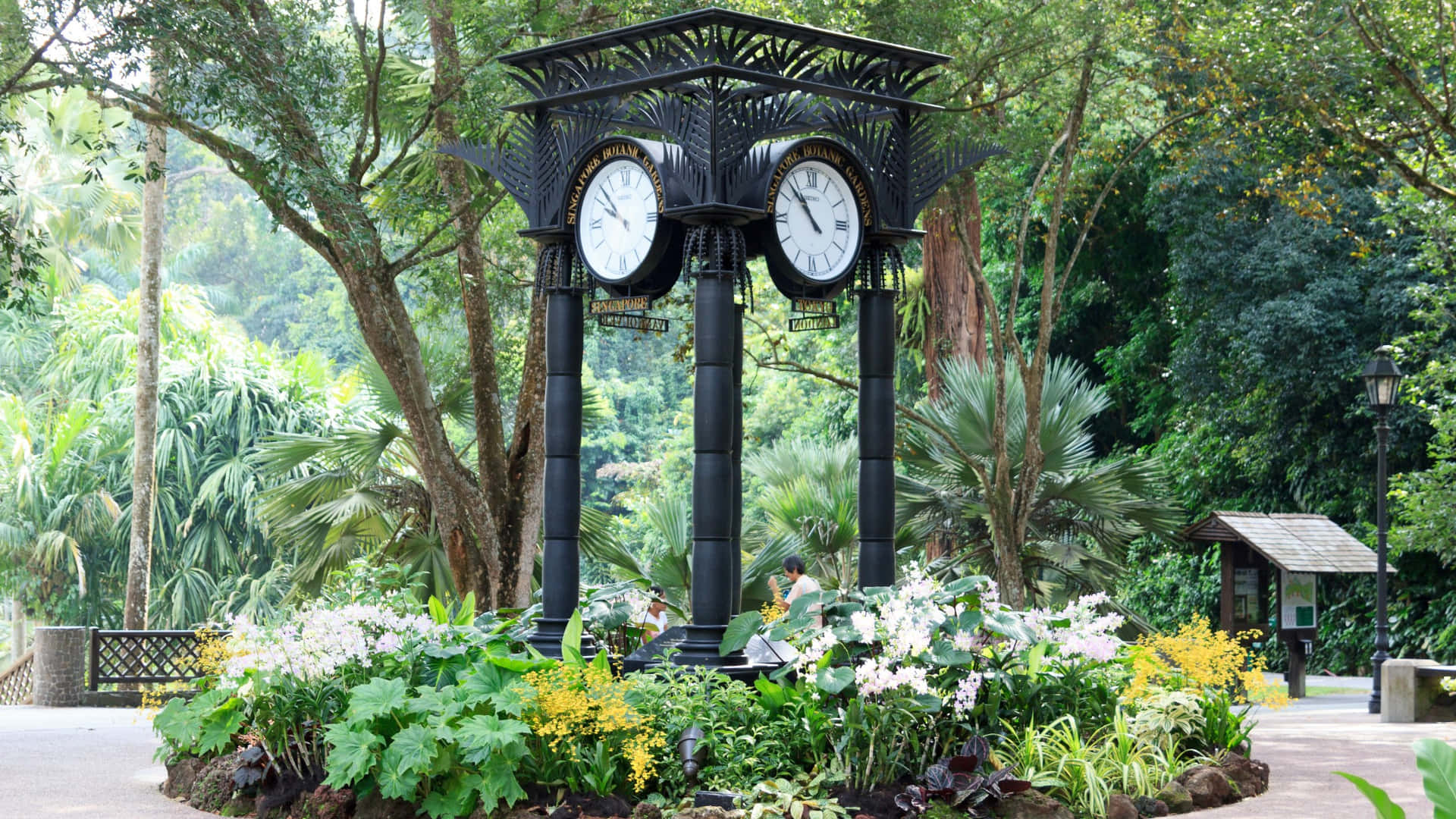 Ornate_ Garden_ Clock_ Singapore_ Botanic_ Gardens Wallpaper