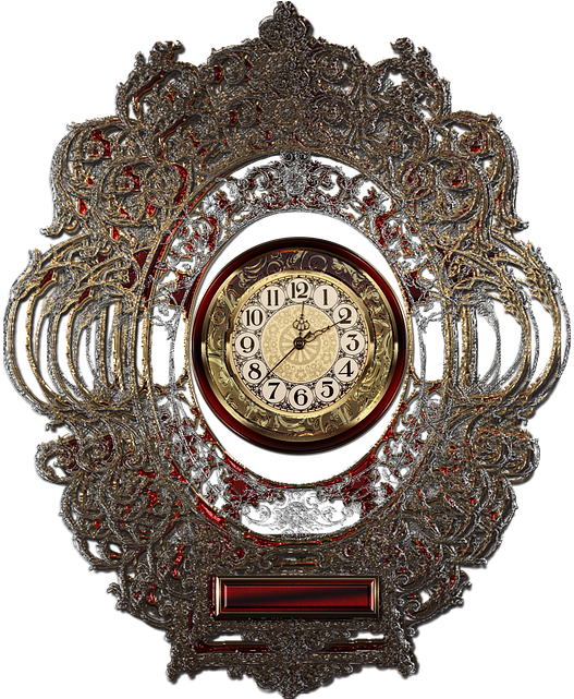 Ornate Gemstone Encrusted Clock PNG
