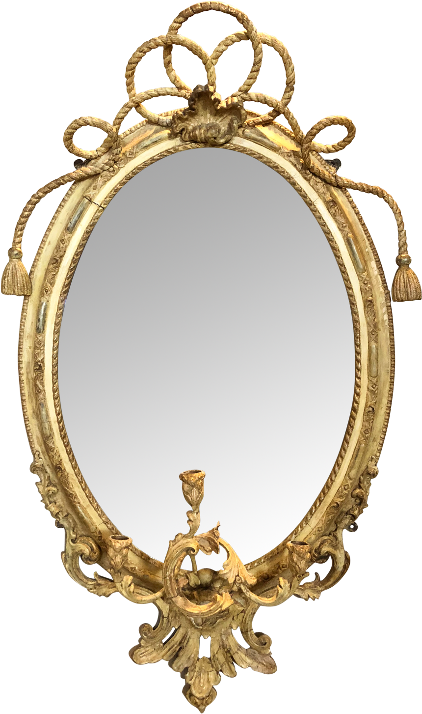 Ornate Golden Antique Mirror PNG