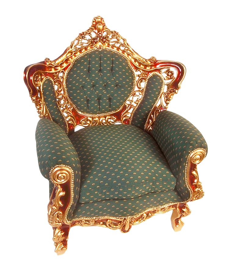 Ornate Golden Armchair.png PNG
