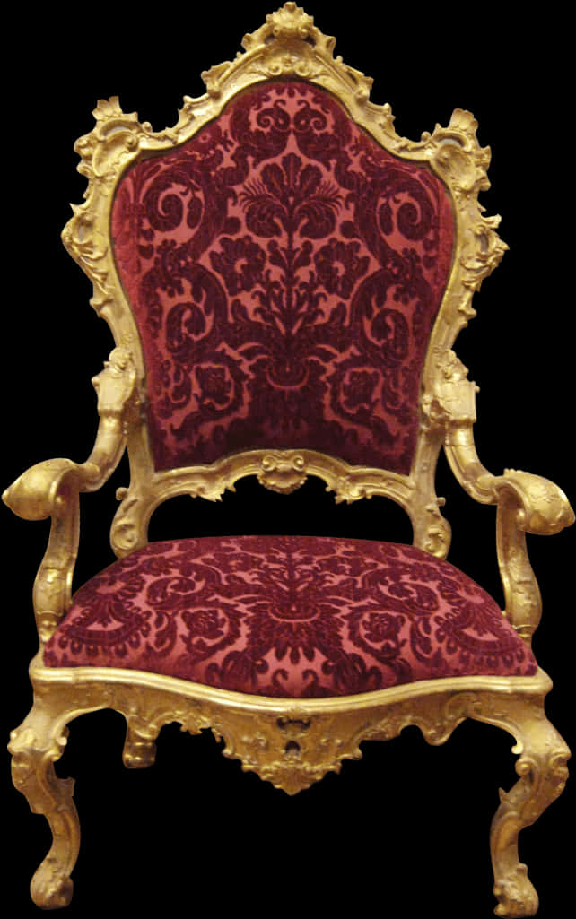 Ornate Golden Baroque Chair PNG