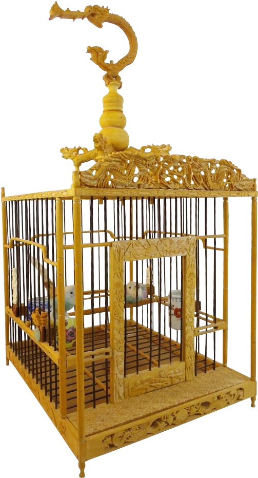 Ornate Golden Birdcage PNG