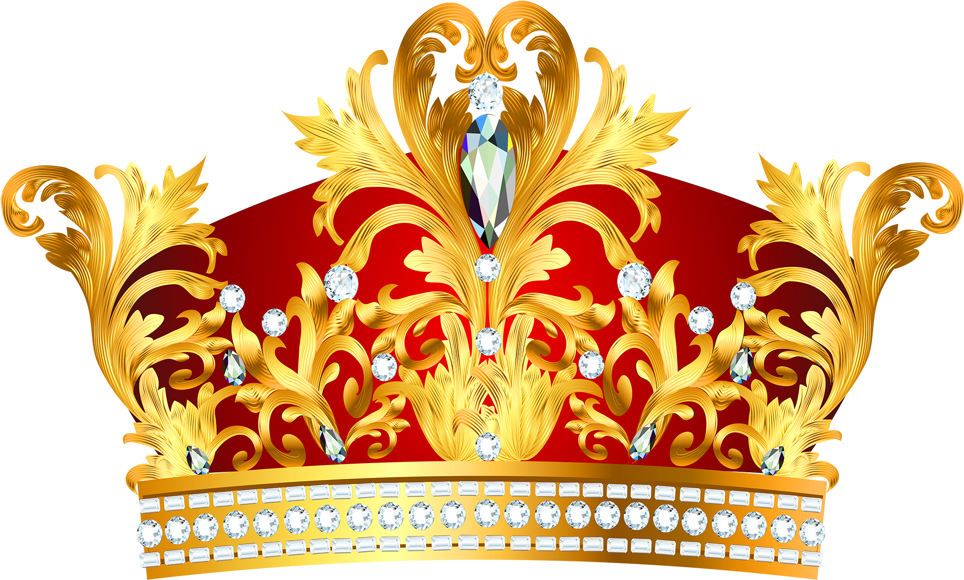 Ornate Golden Crown Transparent Background PNG