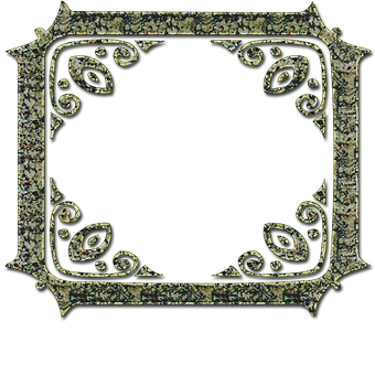 Ornate Golden Frame Design PNG