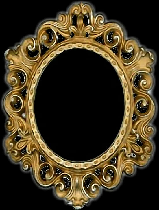 Ornate Golden Frame Design PNG