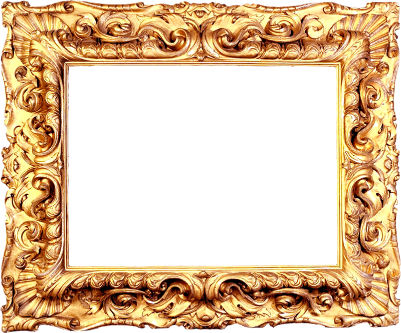 Ornate Golden Frame Empty PNG