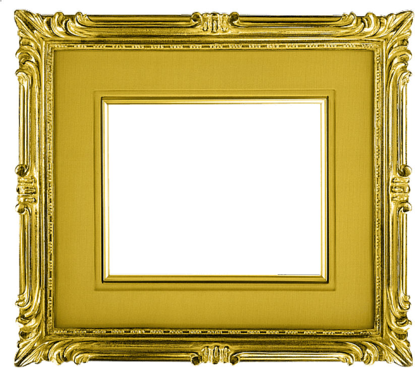 Ornate Golden Frame Empty PNG