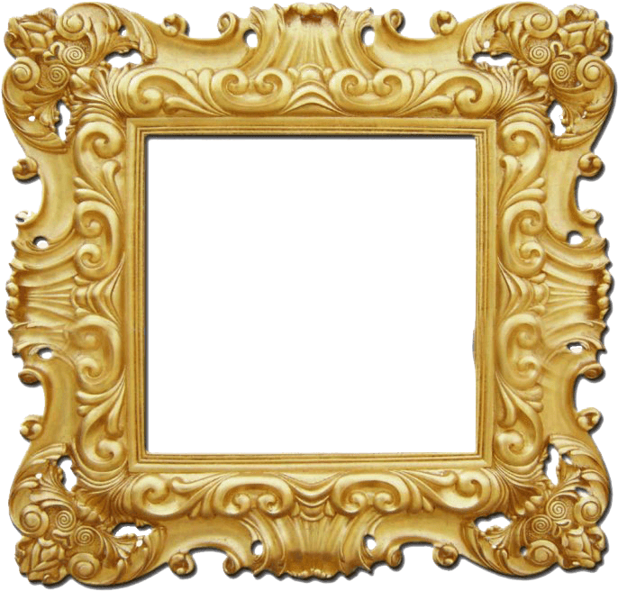 Ornate Golden Frame Empty PNG