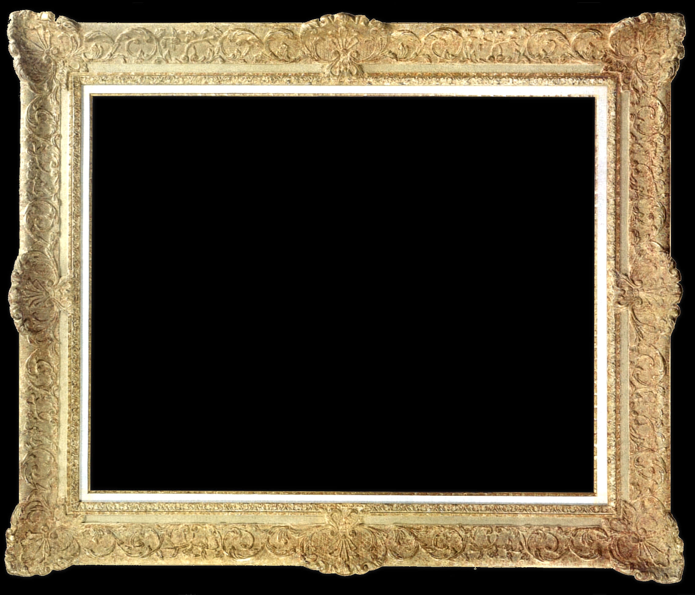 Ornate Golden Frame Empty PNG