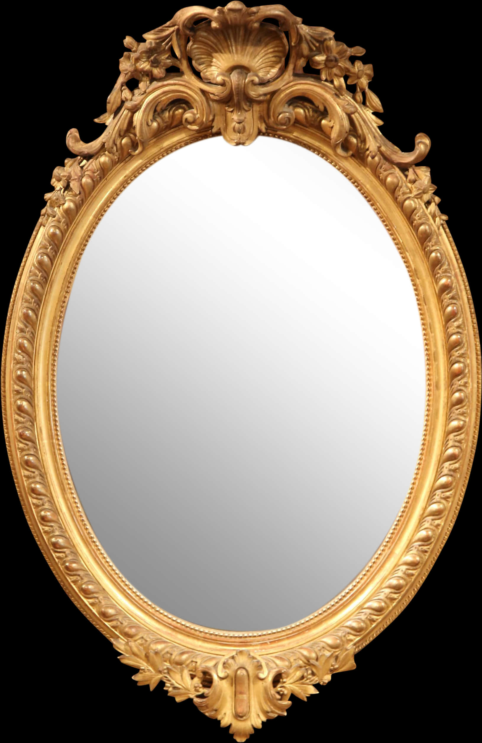 Ornate Golden Frame Mirror.jpg PNG