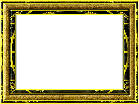 Ornate Golden Frameon Black Background PNG
