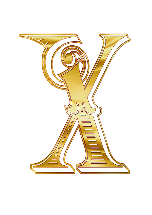 Download Ornate Golden Letter X | Wallpapers.com