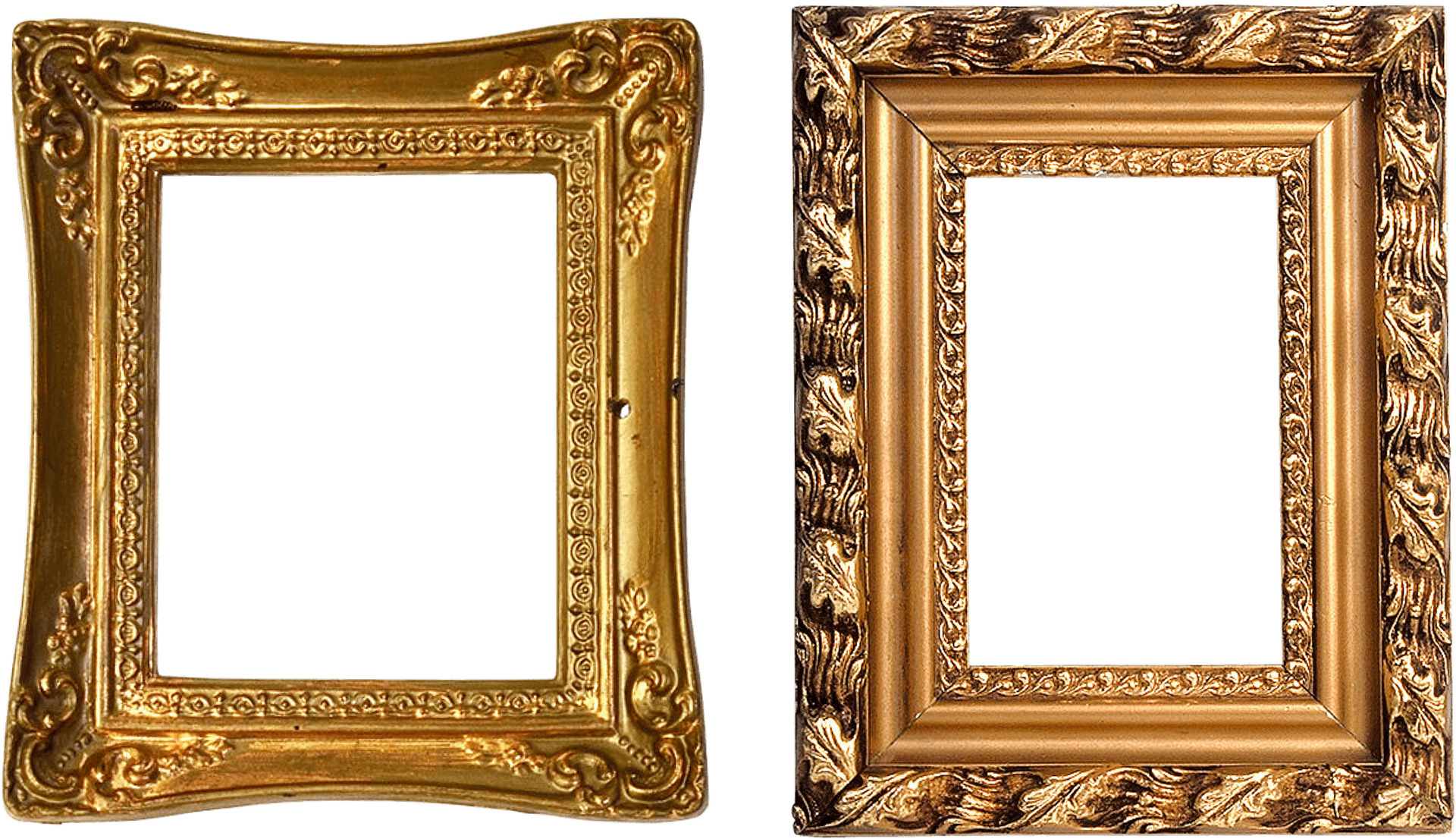 Ornate Golden Picture Frames PNG