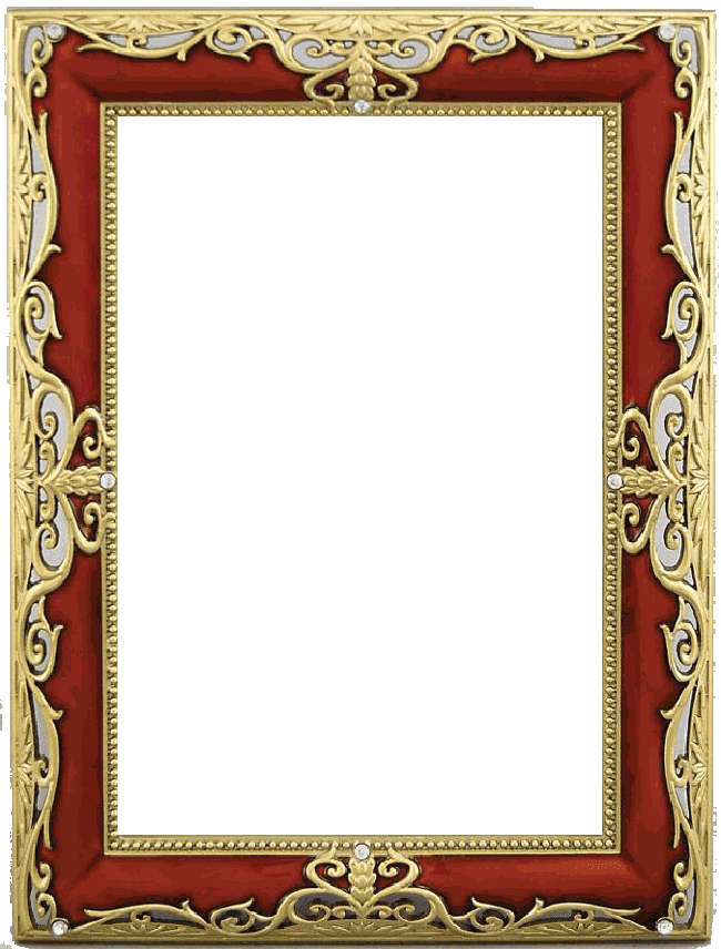 Ornate Golden Red Frame PNG