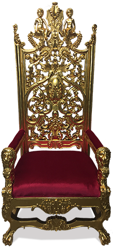 Ornate Golden Royal Throne PNG