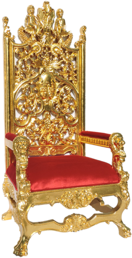 Ornate Golden Royal Throne PNG