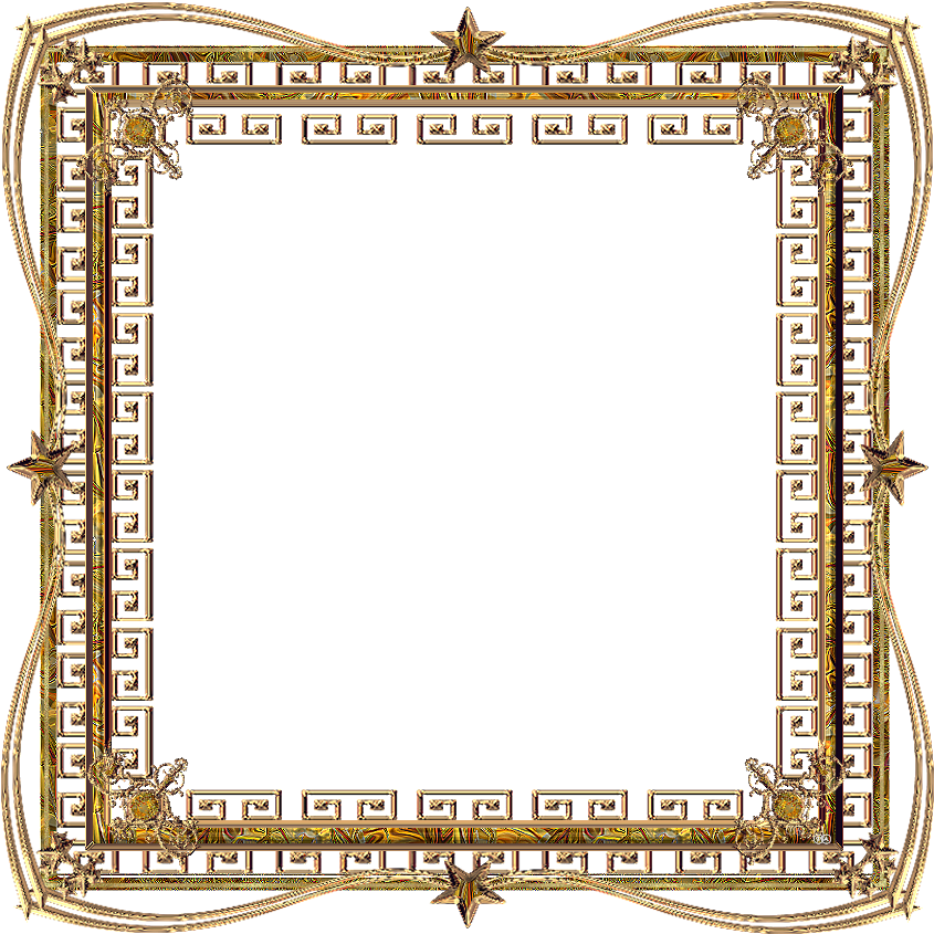 Ornate_ Golden_ Square_ Frame PNG