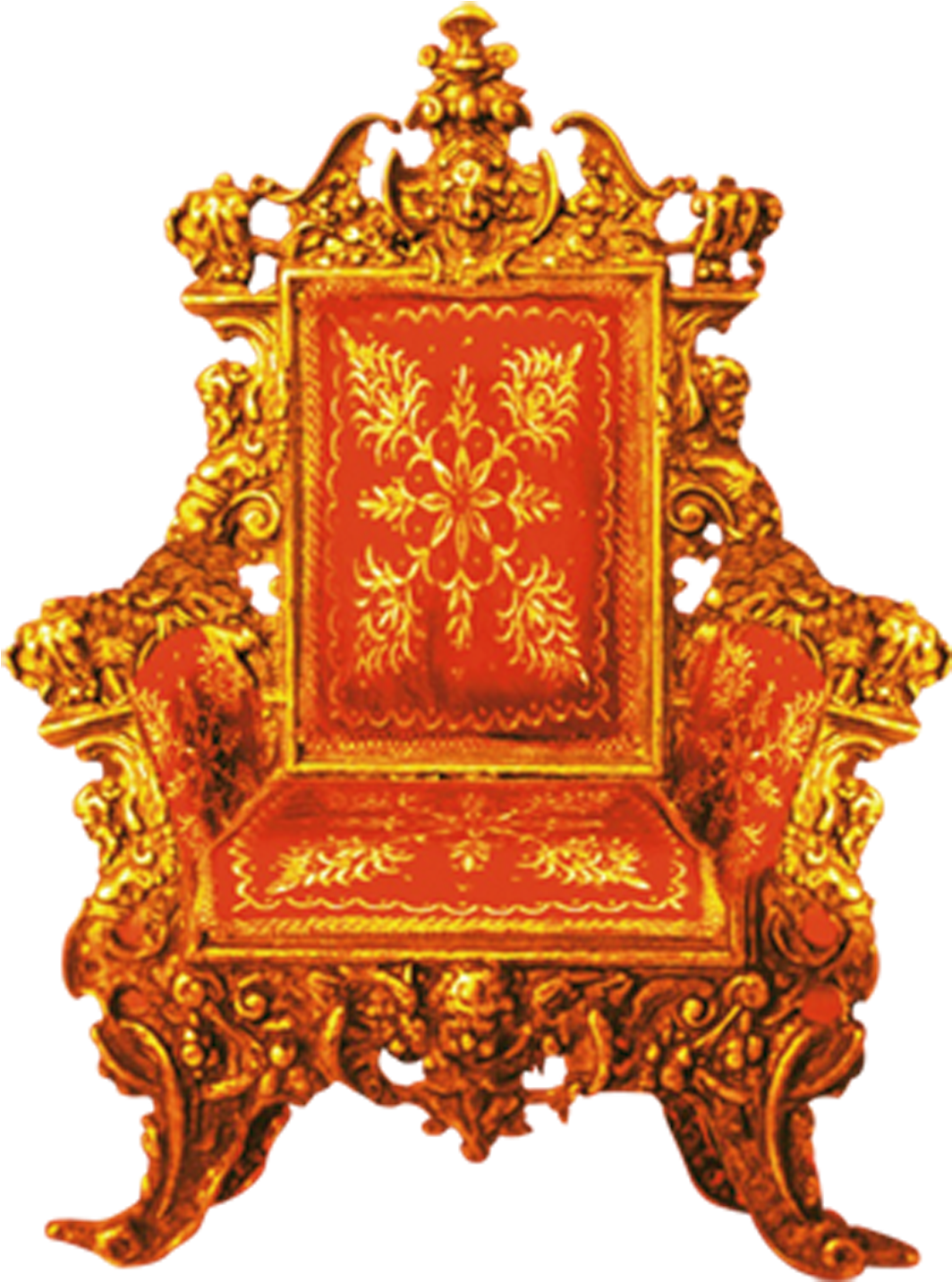 Ornate Golden Throne Chair PNG