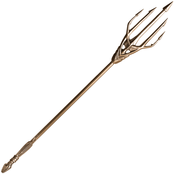 Ornate Golden Trident Weapon PNG