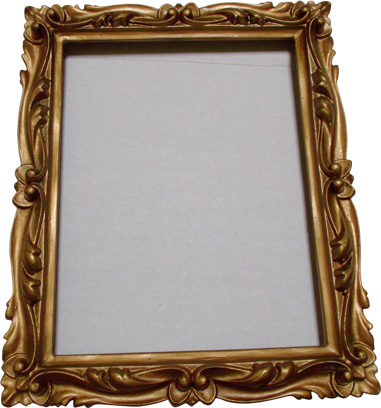 Ornate Golden Wood Frame PNG