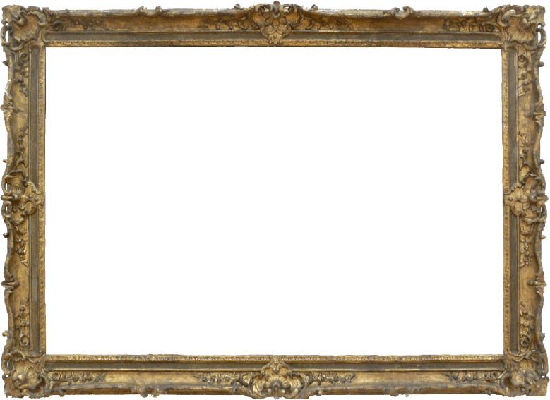 Ornate Golden Wood Frame PNG