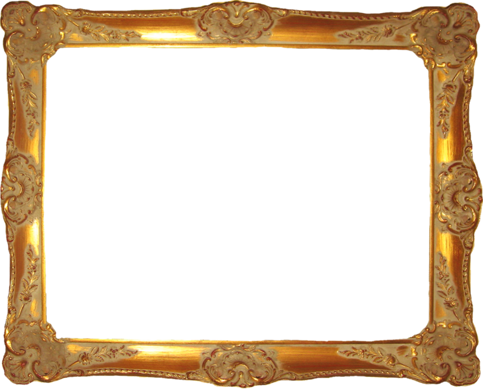 Ornate Golden Wooden Frame PNG