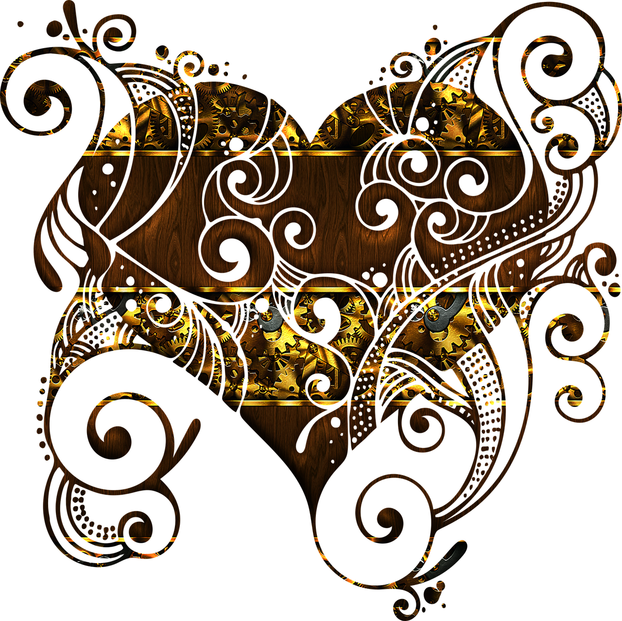 Ornate Heart Artwork PNG