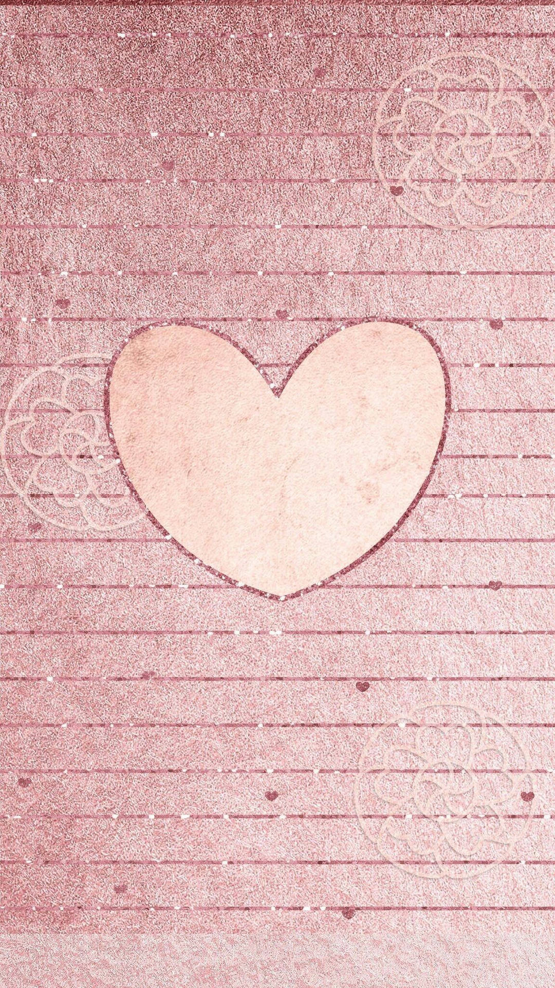 Ornate Heart Rose Gold Iphone Wallpaper