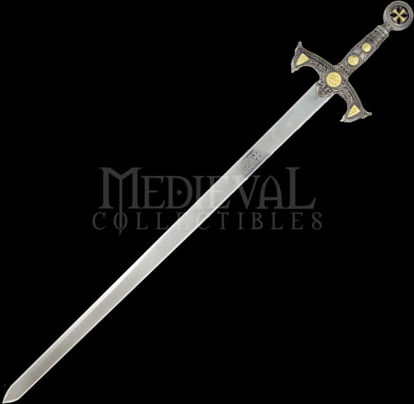 Download Ornate Medieval Sword Black Background | Wallpapers.com