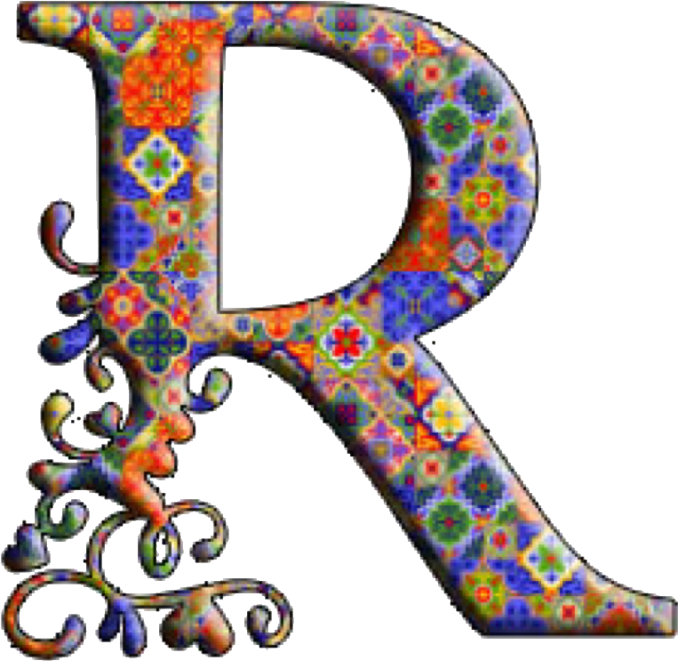 Ornate Mosaic Letter R PNG