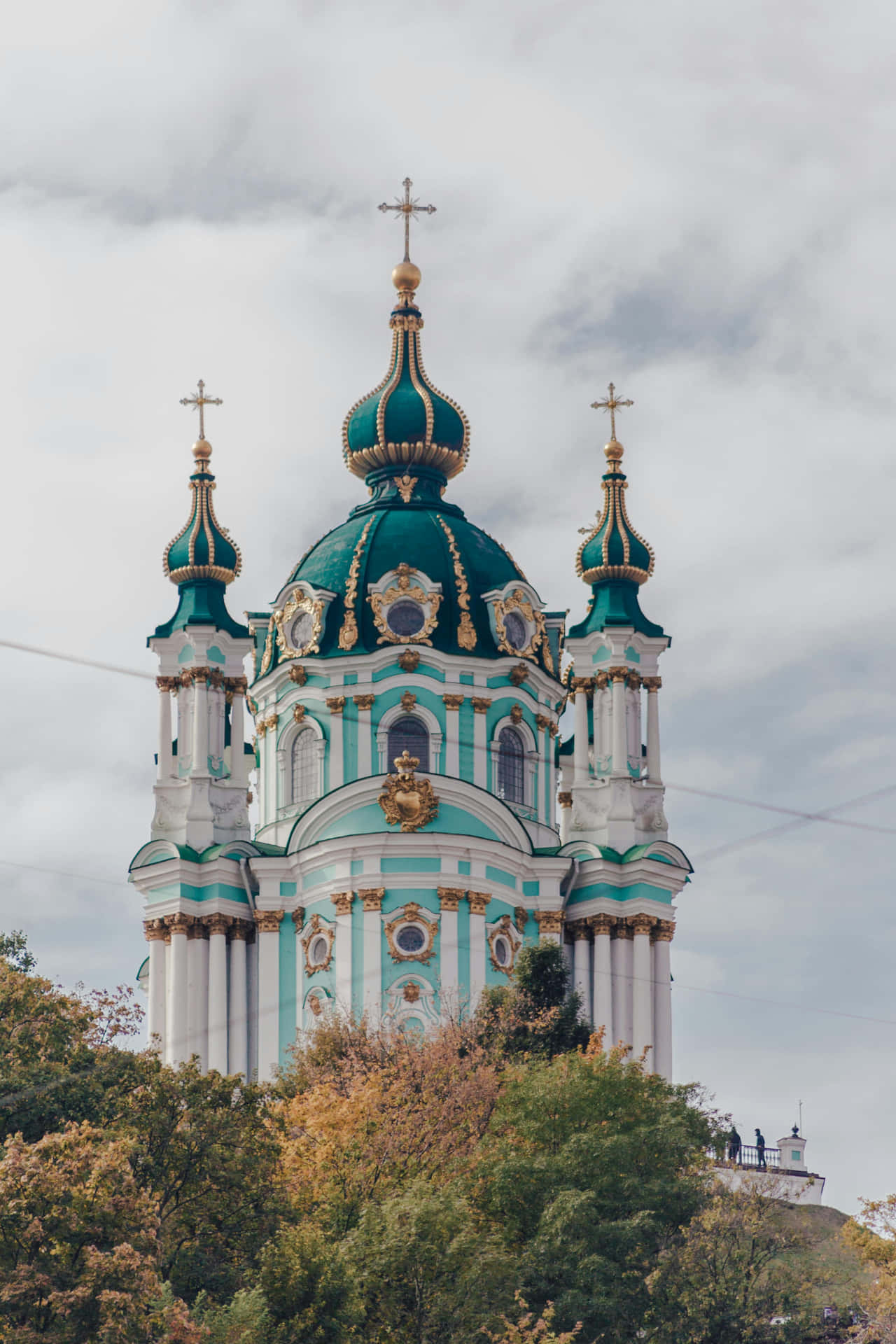 Ornate Orthodox Church Domes Wallpaper