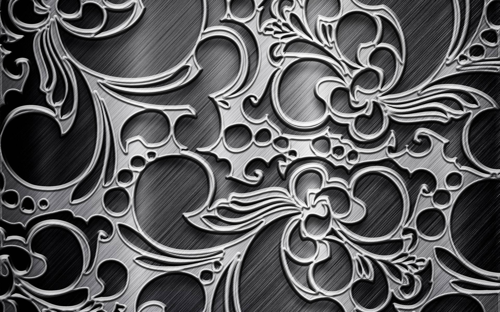 Udsmykkede Mønstret Metal Texture Wallpaper