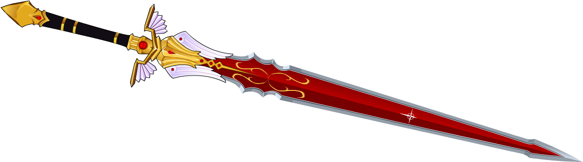 Ornate Red Flame Dagger PNG