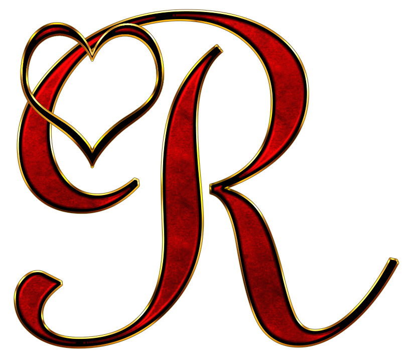 Ornate Red Gold Letter R PNG