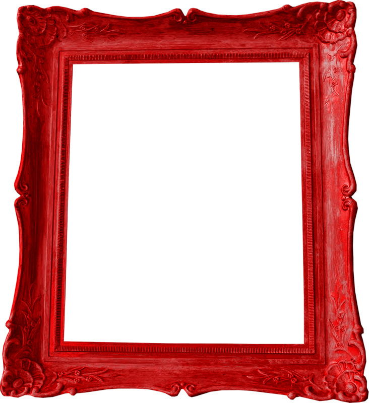 Ornate Red Picture Frame PNG