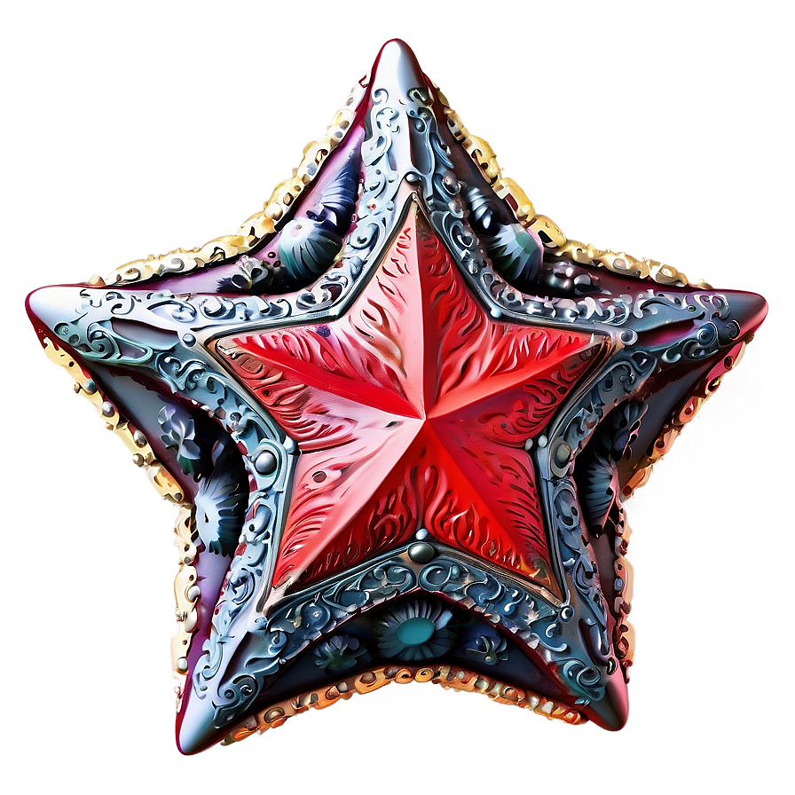Ornate Red Star Png Etd PNG