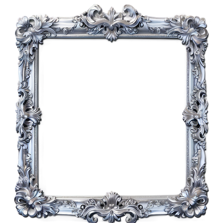 Download Ornate Silver Picture Frame Png 05042024 | Wallpapers.com