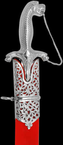 Ornate Silver Talwar Hilt PNG