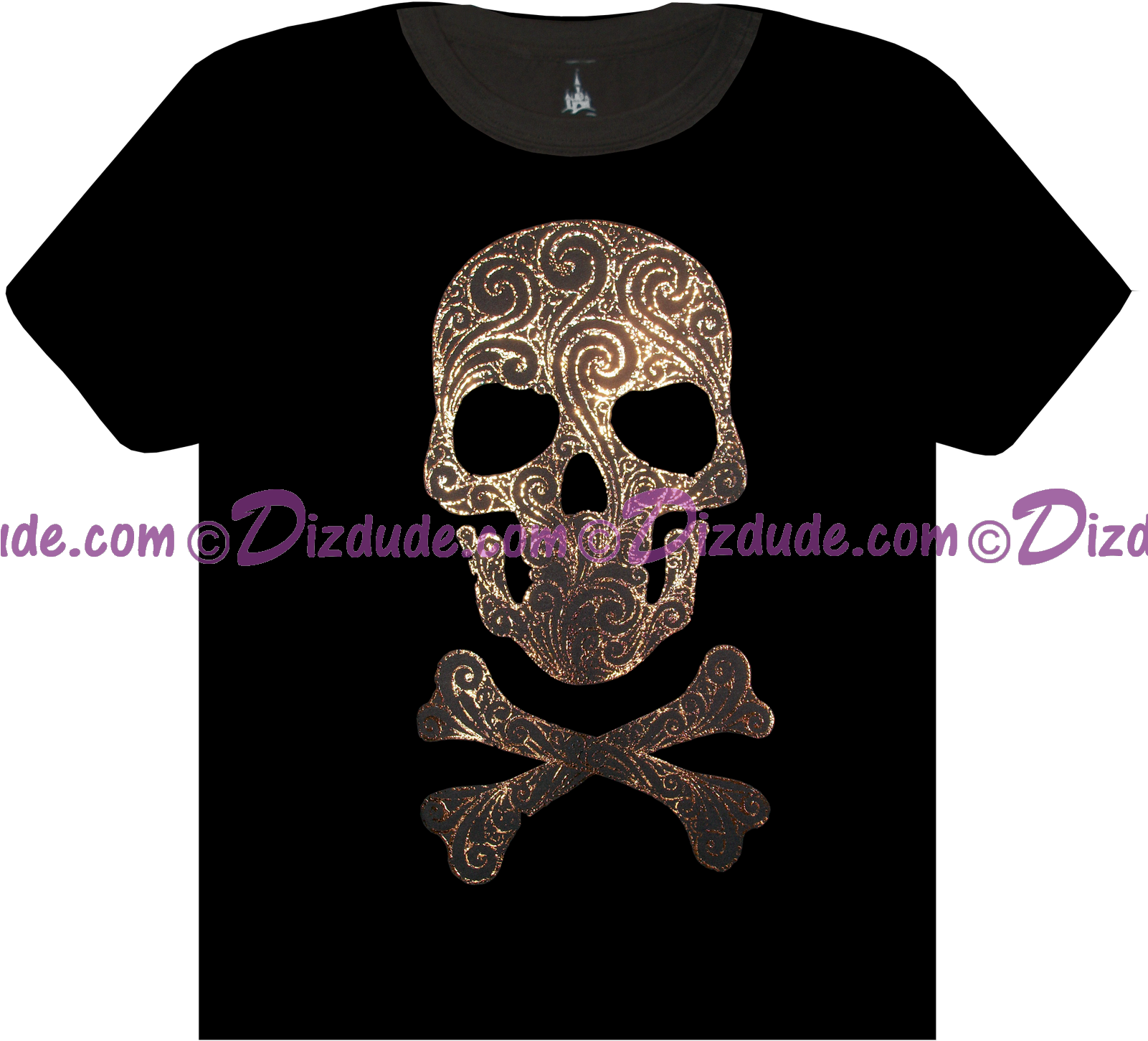 Ornate Skull Crossbones Tshirt Design PNG
