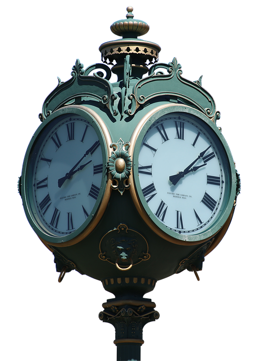 Ornate Street Clock PNG