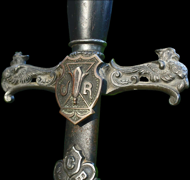 Ornate Sword Hilt Design PNG