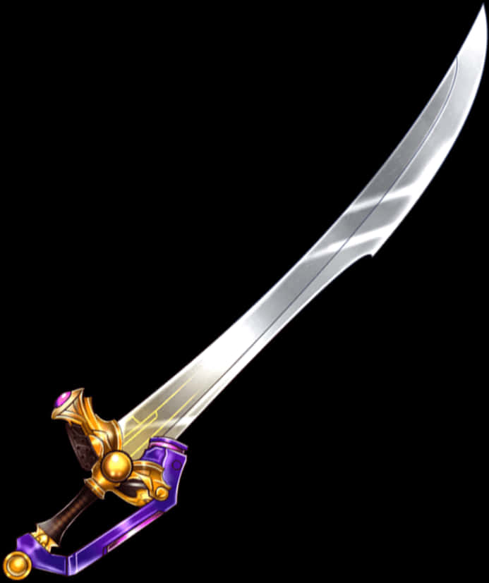 Ornate Talwar Sword Illustration PNG