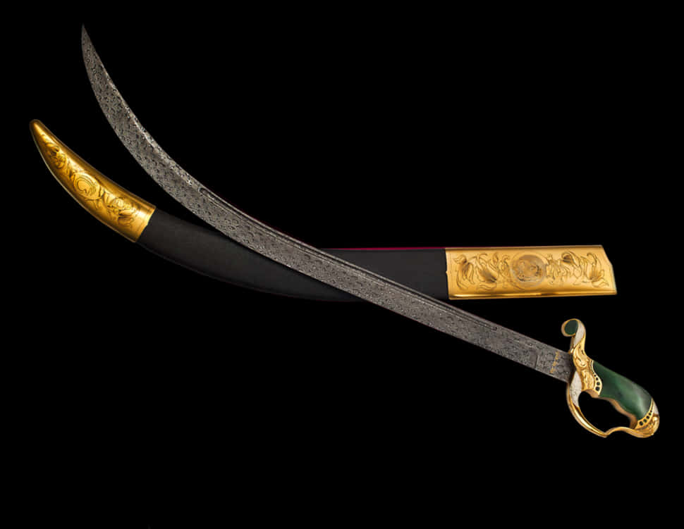 Ornate Talwar Swordand Scabbard PNG