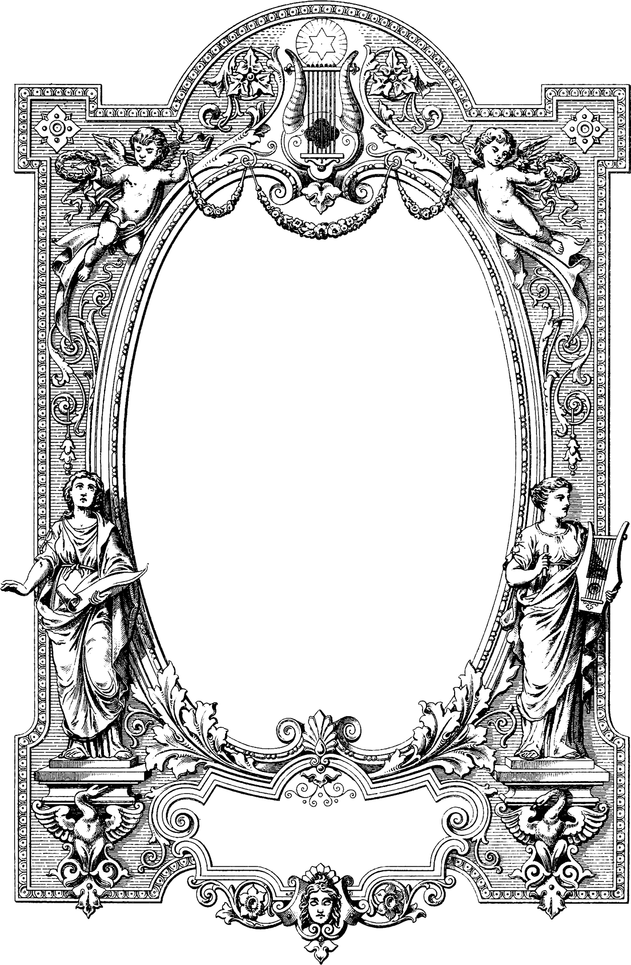 Ornate Vintage Frame Vector PNG