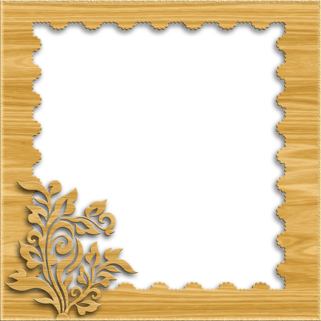 Ornate Wooden Frame Design PNG